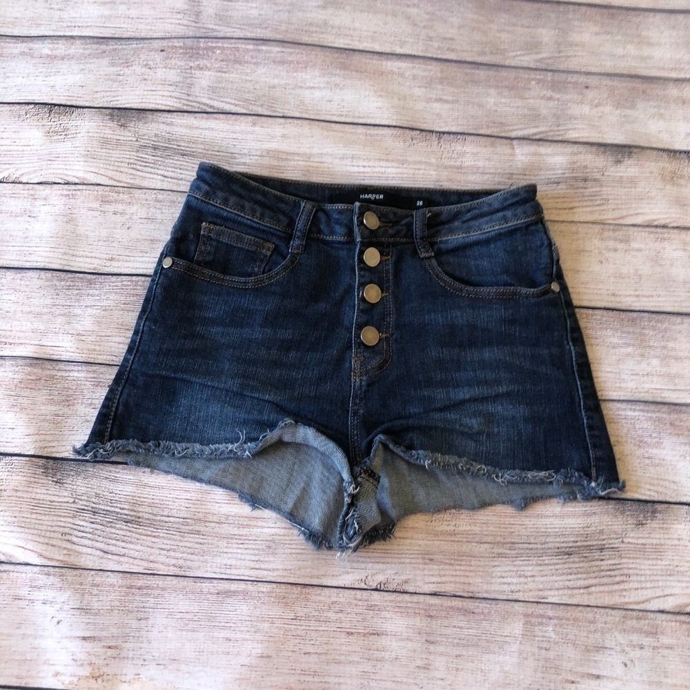 Harper High Rise Denim Shorts Size 26 - Picture 3 of 5